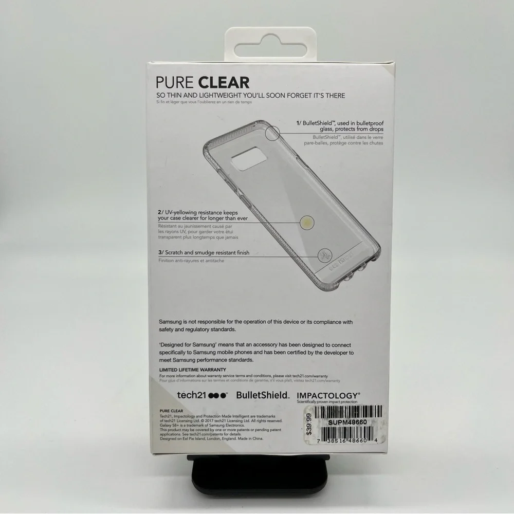TECH21 Samsung Galaxy S8+ Plus Pure Clear Protector Case Impact Protection
